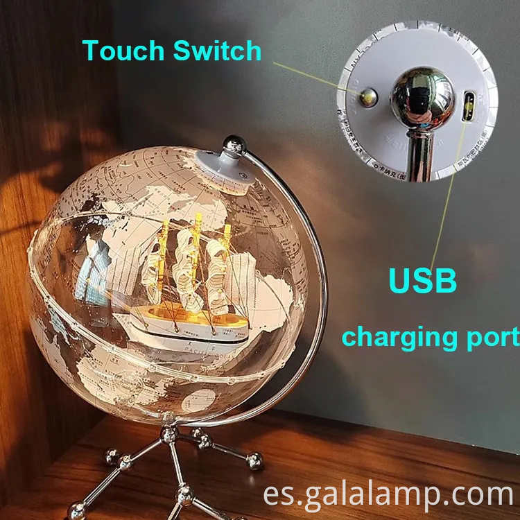 Lámpara mundial de 8 pulgadas de 8 pulgadas para el hogar y la oficina Dé Cor